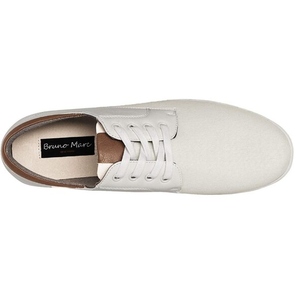 Bruno Marc Men White Sneakers Canvas Synthetic Lace Up Comfortable Casual Shoes - Picture 6 of 7